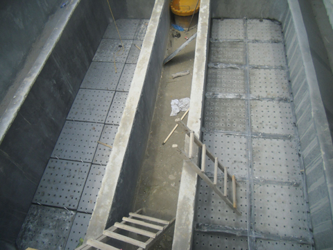 我公司V型滤池施工现场